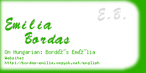 emilia bordas business card